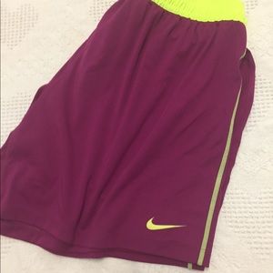 Nike xl shorts, magenta and neon yellow